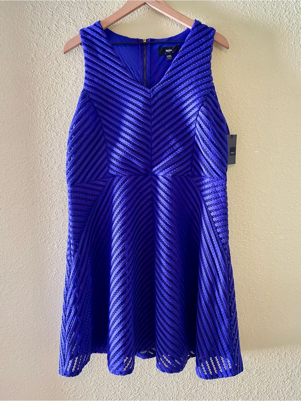 Mossimo Royal Blue Textured Fit & Flare Dress